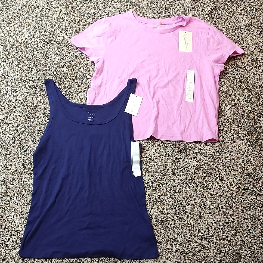 A New Day & Universal Thread | Stylish Pink Tee and Navy Women's Tank Top